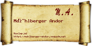 Mühlberger Andor névjegykártya